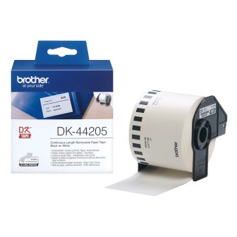 Brother DK-44205 Label Printer Tape Black on White