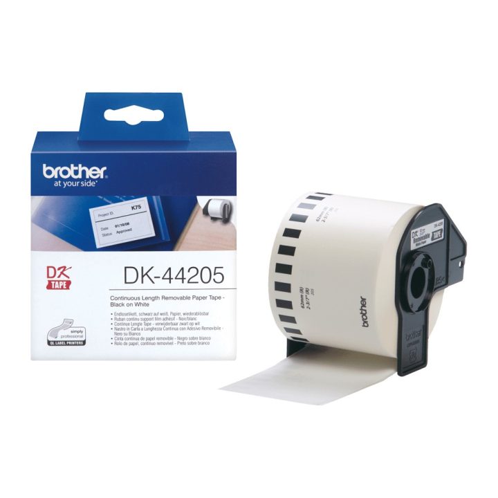 Brother DK-44205 Label Printer Tape Black on White