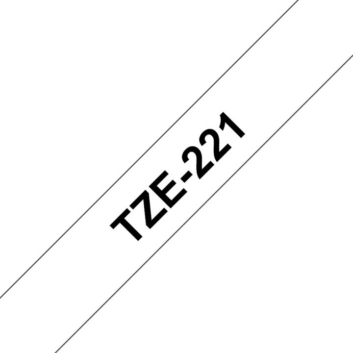 Brother TZE-221 fita para impressora de etiquetas Preto sobre branco