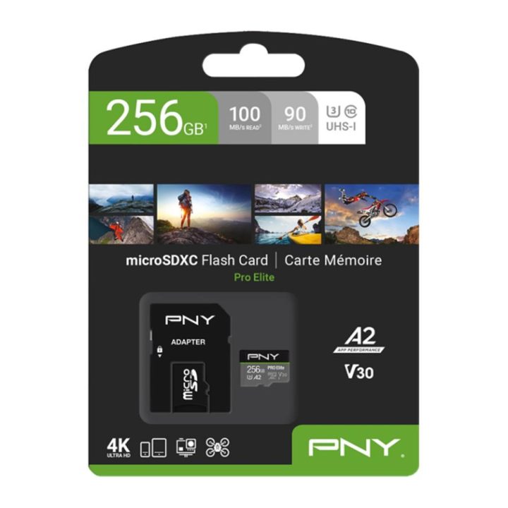 Cartão de memória micro SDXC Pro Elite PNY 256GB Classe 10 UHS-I U3…