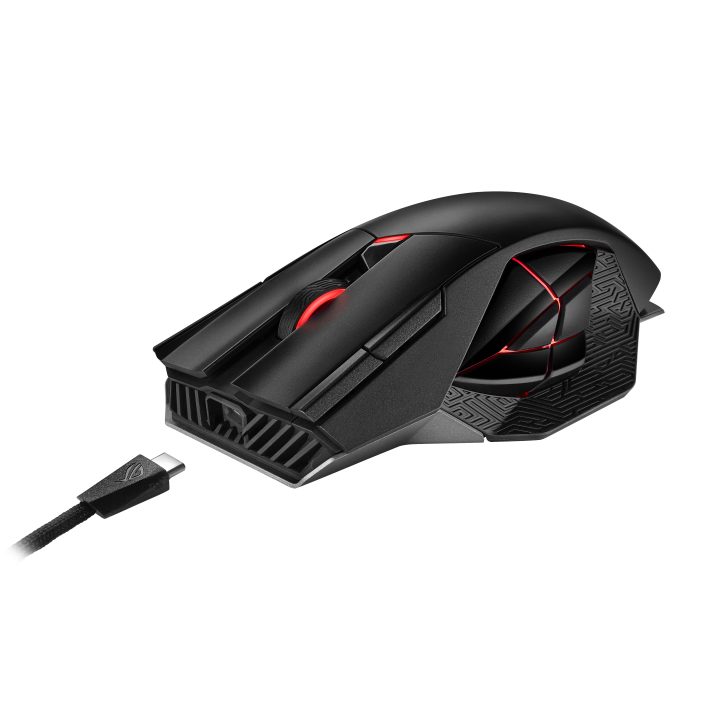 ASUS ROG Spatha X rato de jogo para destros RF sem fios + USB Type-C…