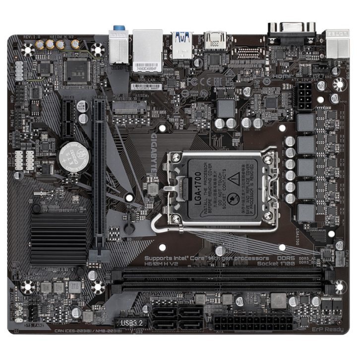 GIGABYTE H610M H V2 Motherboard - Compatible with Intel Core 14th Gen…