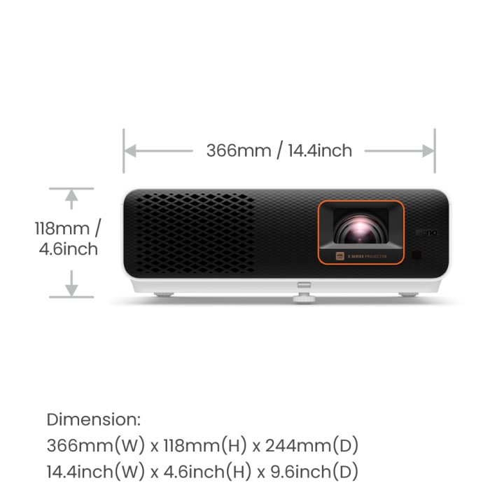 BenQ X500i Projetor de curta distância 2200 lúmenes ANSI DLP UHD 4K…