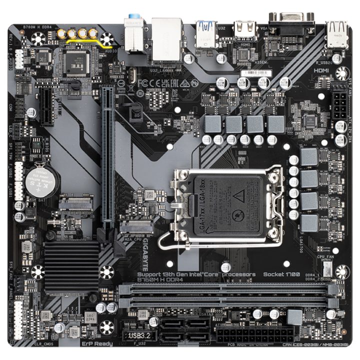 GIGABYTE B760M H DDR4 Placa base - Soporta CPUs Intel Core de 14ª…