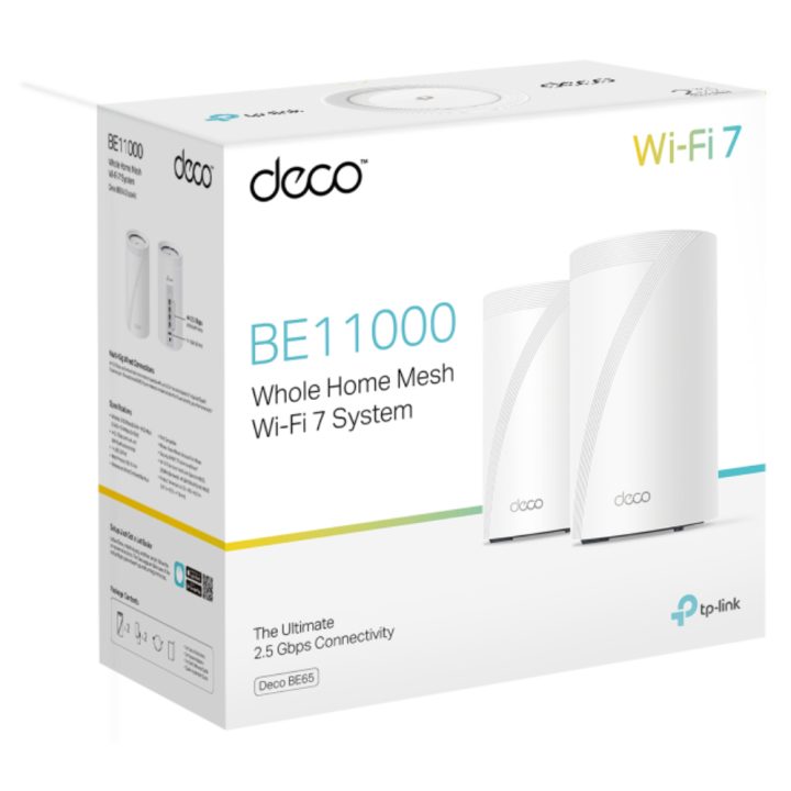 TP-Link Deco BE65 Tri-Band (2.4 GHz / 5 GHz / 6 GHz) Wi-Fi 7…