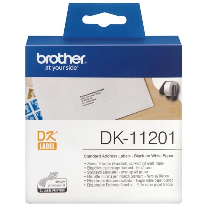 Brother DK-11201 fita para impressora de etiquetas Preto sobre branco