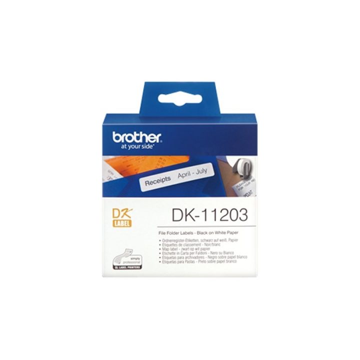 Brother DK-11203 fita para impressora de etiquetas Preto sobre branco