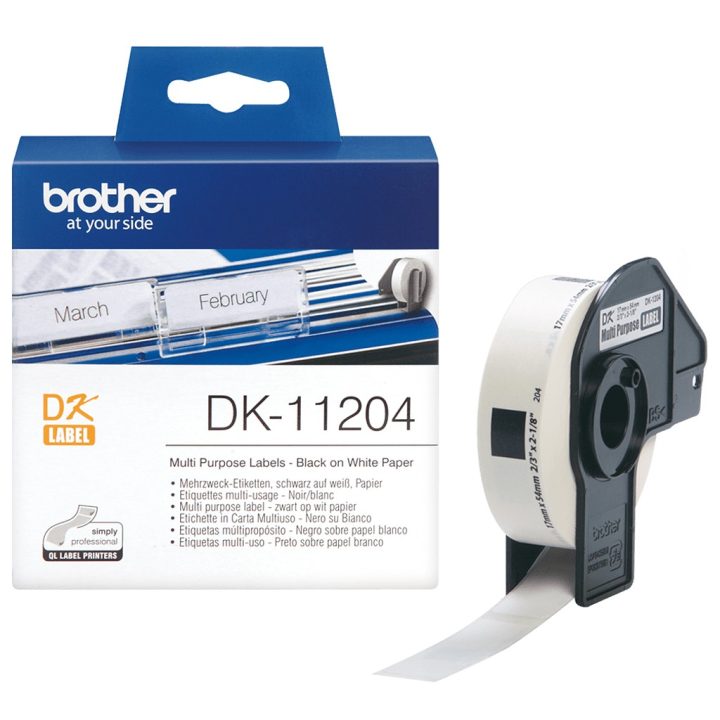 Brother DK-11204 Label Printer Tape Black on White
