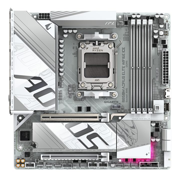 GIGABYTE B850M AORUS ELITE WIFI6E ICE Motherboard - Processadores AMD…