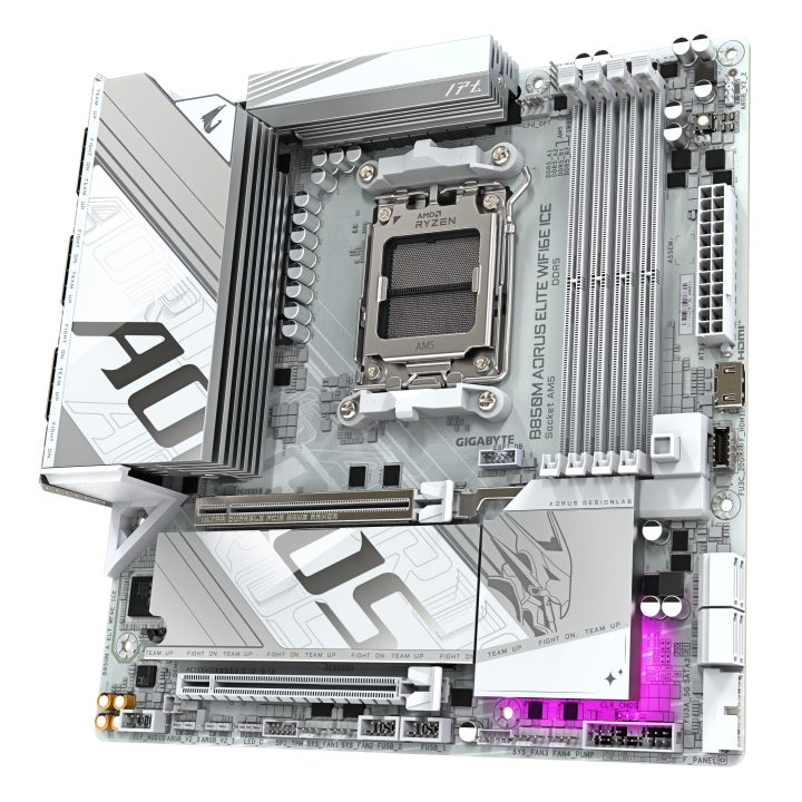 GIGABYTE B850M AORUS ELITE WIFI6E ICE Motherboard - Processadores AMD…