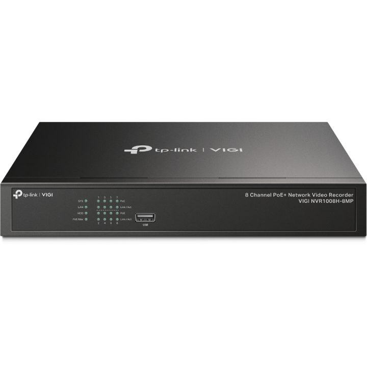 TP-Link VIGI NVR1008H-8MP Gravador de vídeo em rede (NVR) Preto