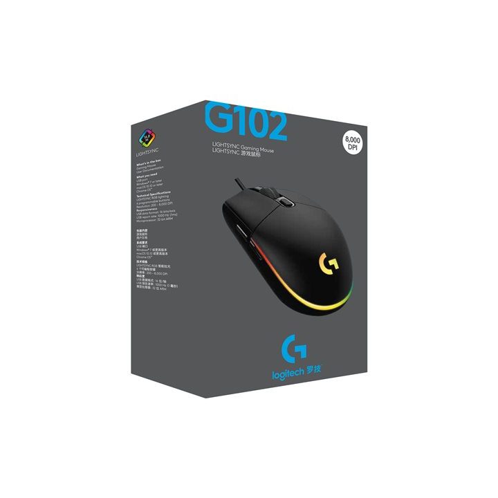 Rato Logitech G102 Lightsync preto (910-005823)