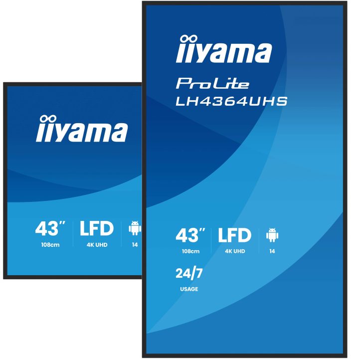 iiyama LH4364UHSB-B1AG digital signage display 43" Wi-Fi 500 cd/m² 4K…