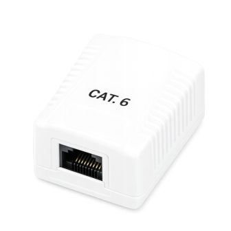 Phasak Surface-Mount Cat 6 UTP Wall Plate, 1-Port RJ45 Female Box…