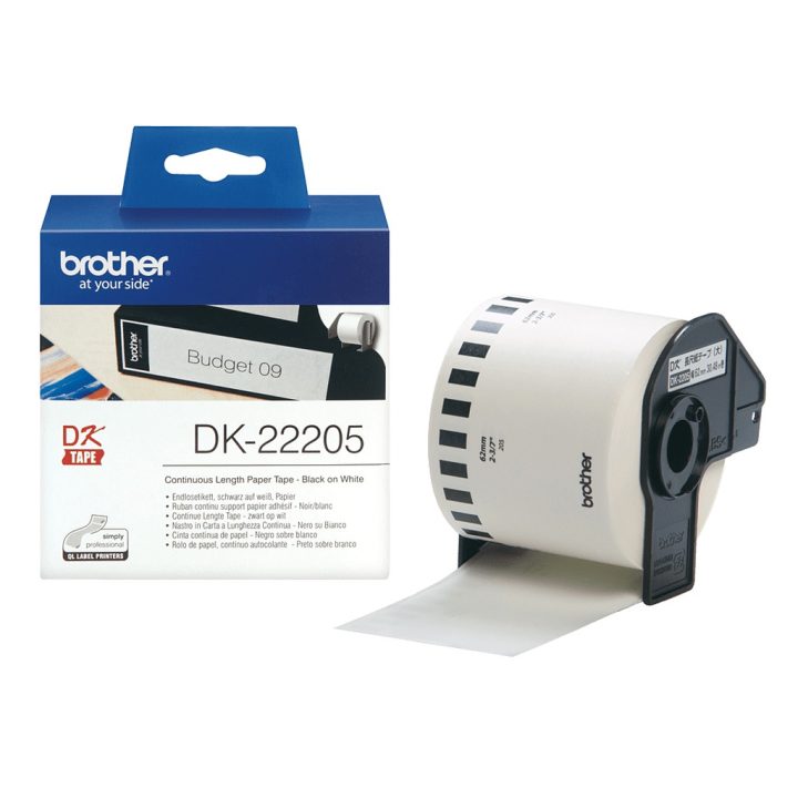 Brother DK-22205 Label Printer Tape Black on White