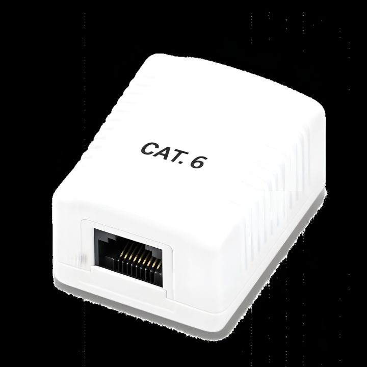 Phasak Surface-Mount Cat 6 UTP Wall Plate, 1-Port RJ45 Female Box…
