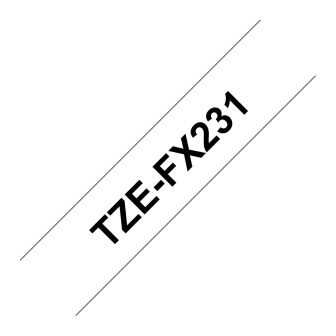 Brother TZE-FX231 Label Printer Tape Black on White TZ