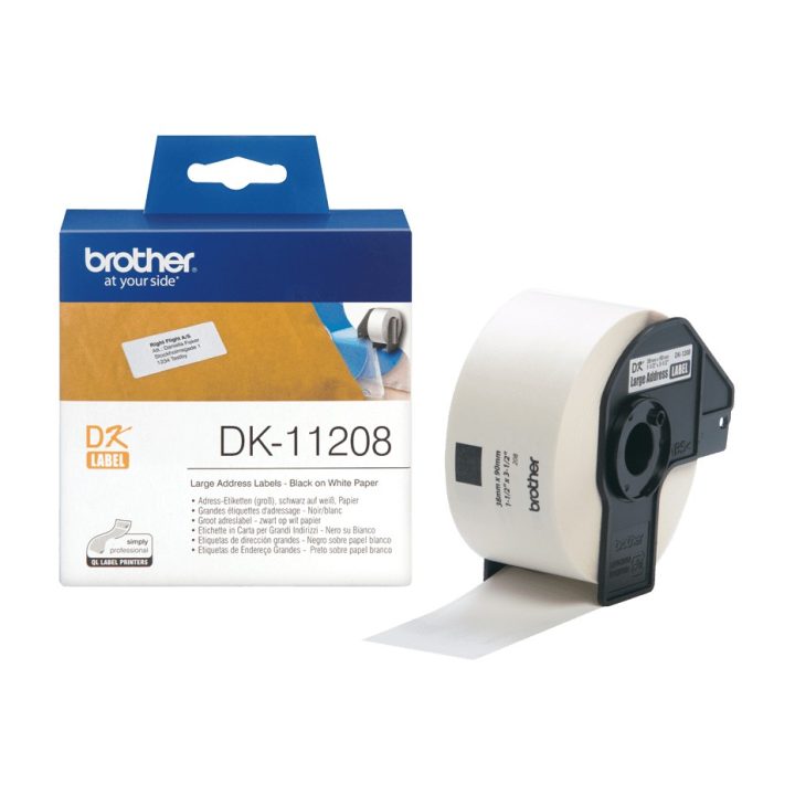 Brother DK-11208 cinta para impresora de etiquetas Negro sobre blanco