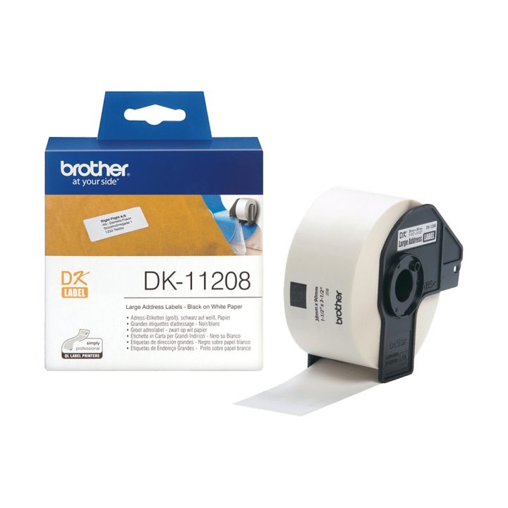 Brother DK-11208 Label Printer Tape Black on White