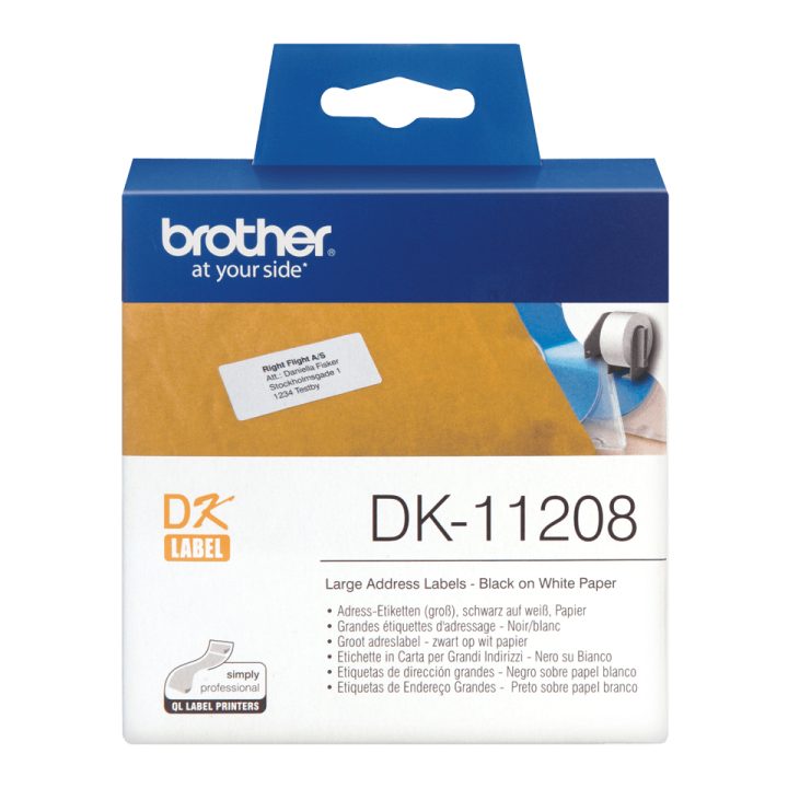 Brother DK-11208 Label Printer Tape Black on White