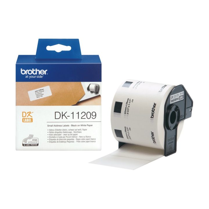 Brother DK-11209 Label Printer Tape Black on White
