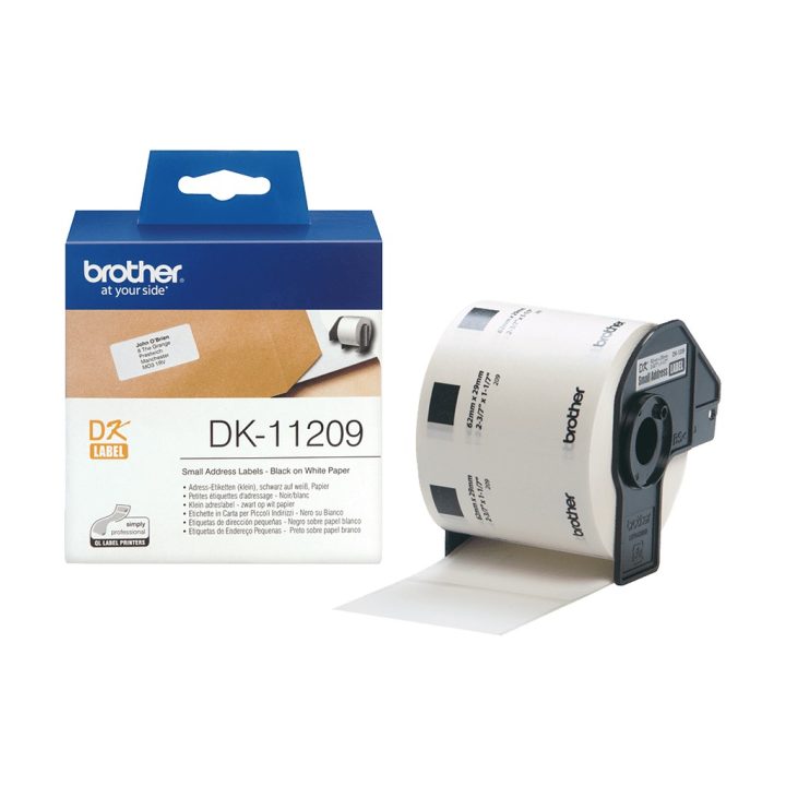 Brother DK-11209 fita para impressora de etiquetas Preto sobre branco