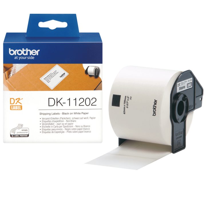 Brother DK-11202 Label Printer Tape Black on White