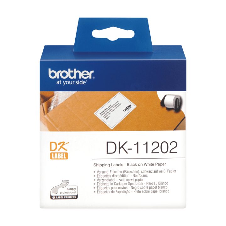 Brother DK-11202 fita para impressora de etiquetas Preto sobre branco