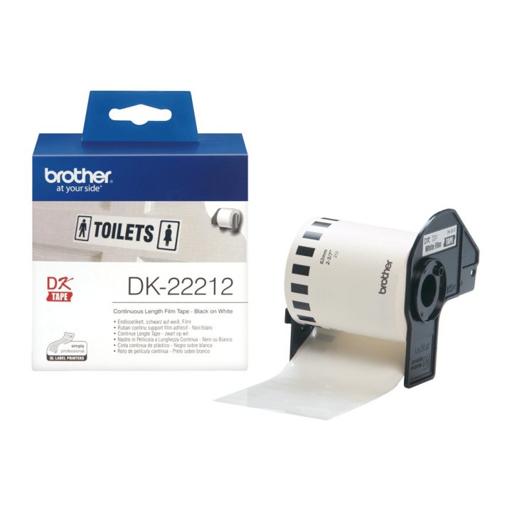 Brother DK-22212 fita para impressora de etiquetas Preto sobre branco
