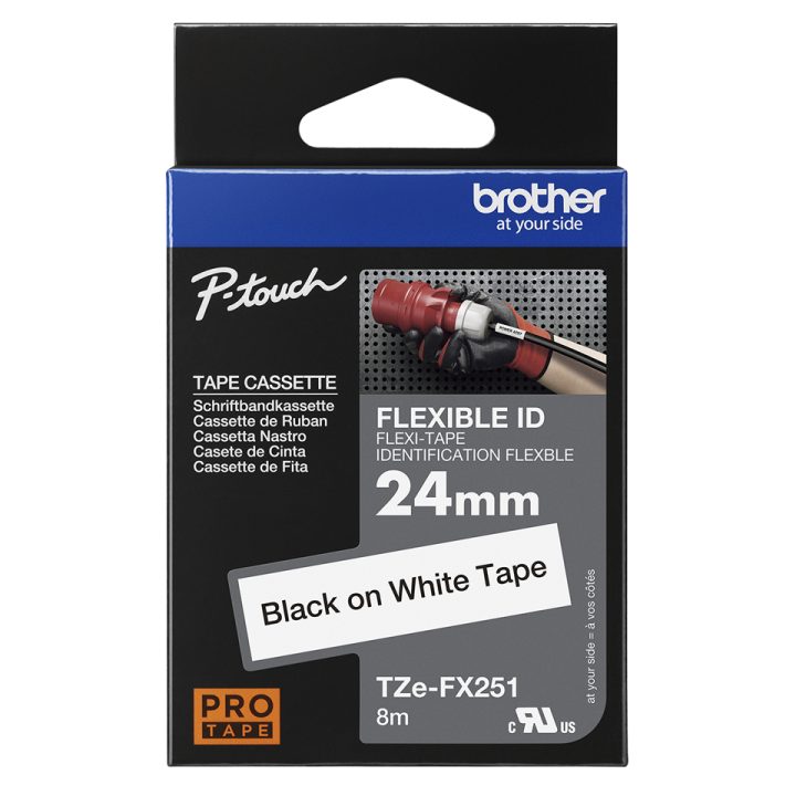 Brother TZE-FX251 fita para impressora de etiquetas Preto sobre branco