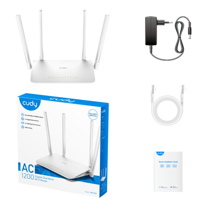 Router sem fios Cudy WR1300 Gigabit Ethernet de banda dupla (2,4 GHz…