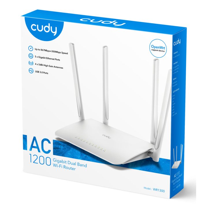 Router sem fios Cudy WR1300 Gigabit Ethernet de banda dupla (2,4 GHz…