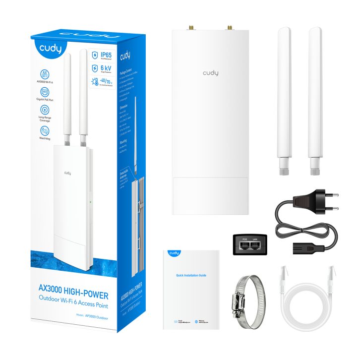 Cudy AP3000 Outdoor 2976 Mbit/s White Power over Ethernet (PoE)