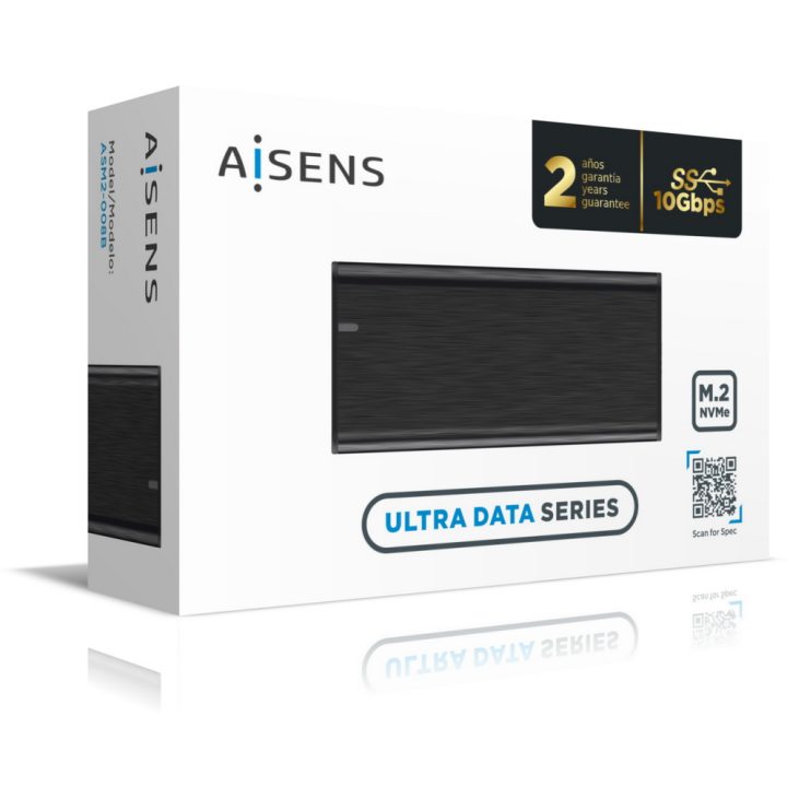 AISENS Caixa Externa M.2 (NGFF) ASM2-008B NVMe para USB3.2 Gen2, Preta