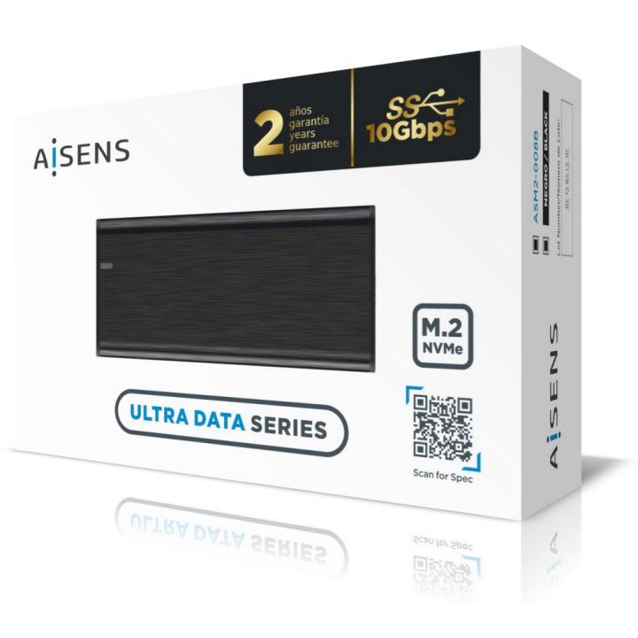 AISENS M.2 (NGFF) External Enclosure ASM2-008B NVMe to USB3.2 Gen2…