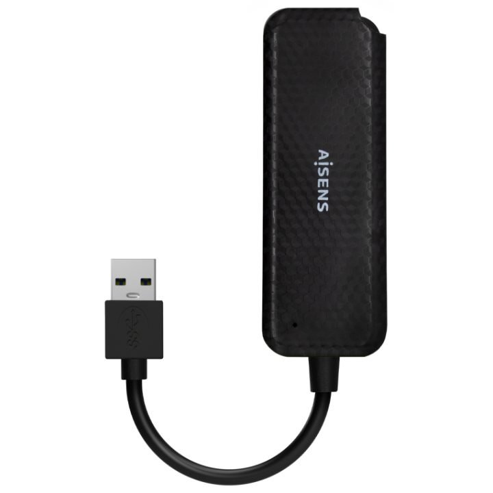 AISENS USB 3.0 Hub, Type A/M-4x Type A/F, Black, 15cm