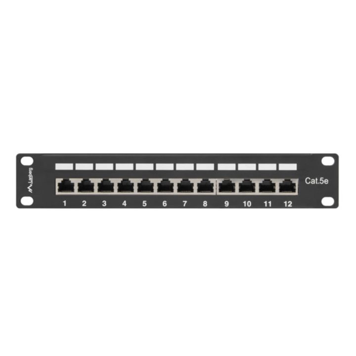 Patch panel Lanberg 12 puertos 1u cat.6 10 pulgadas blindado negro…