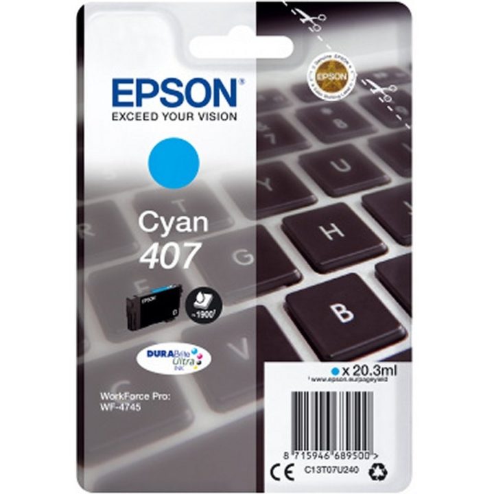 Epson Cyan Ink 407L DURABrite Ultra Keyboard