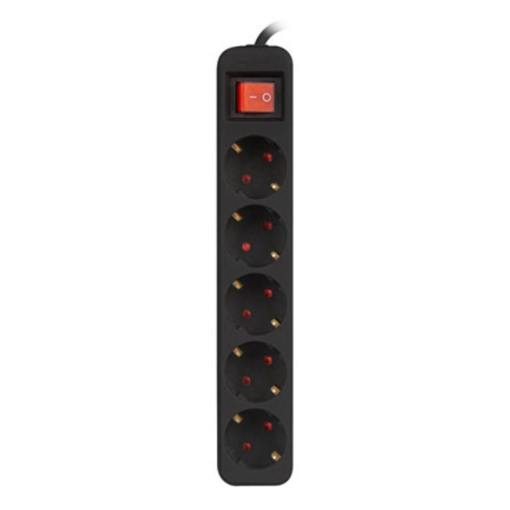 Regleta Lanberg 5 tomas schuko con protecion negra 1.5m…