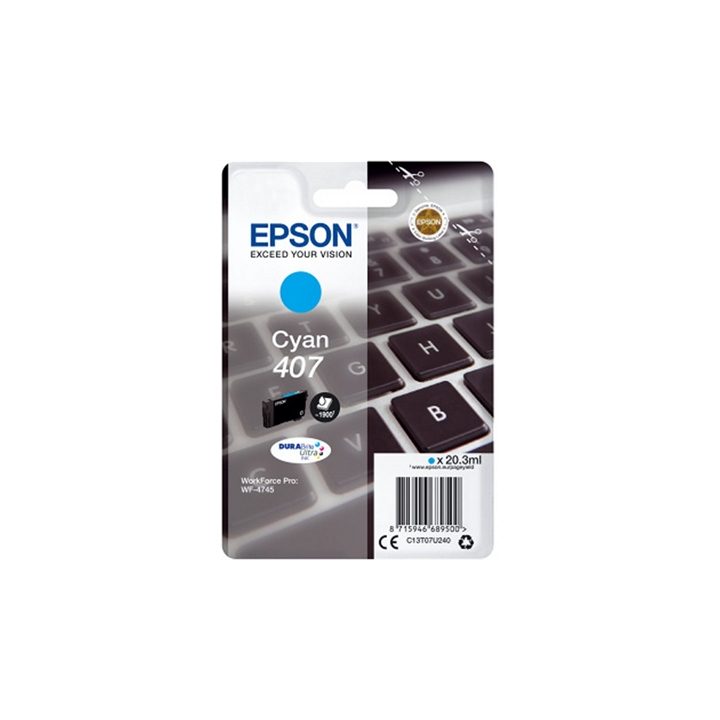 Tinta ciano Epson 407L DURABrite Ultra