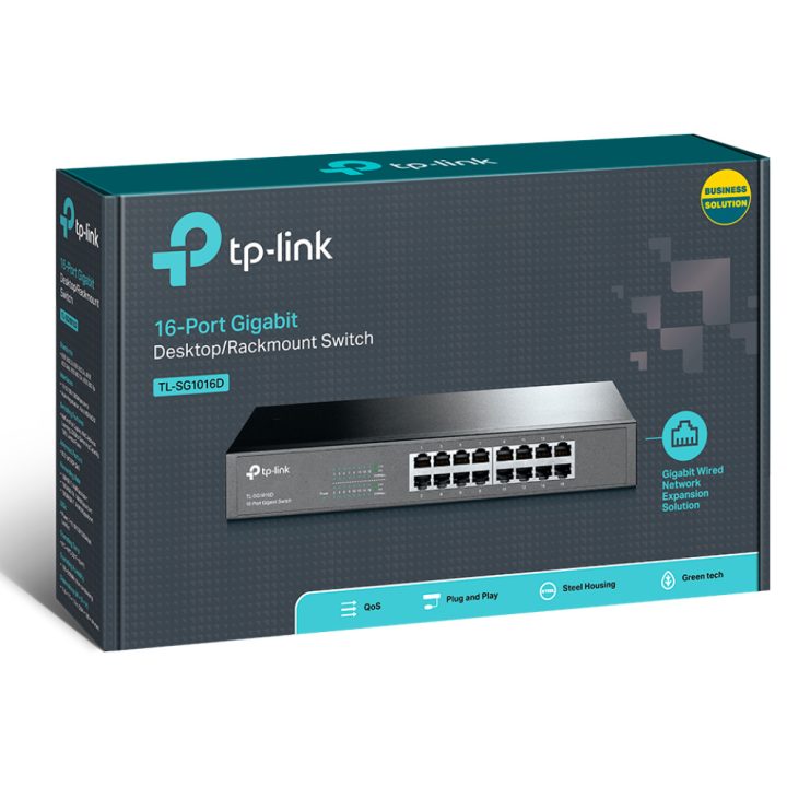 TP-Link TL-SG1016D Unmanaged Gigabit Ethernet (10/100/1000) Black