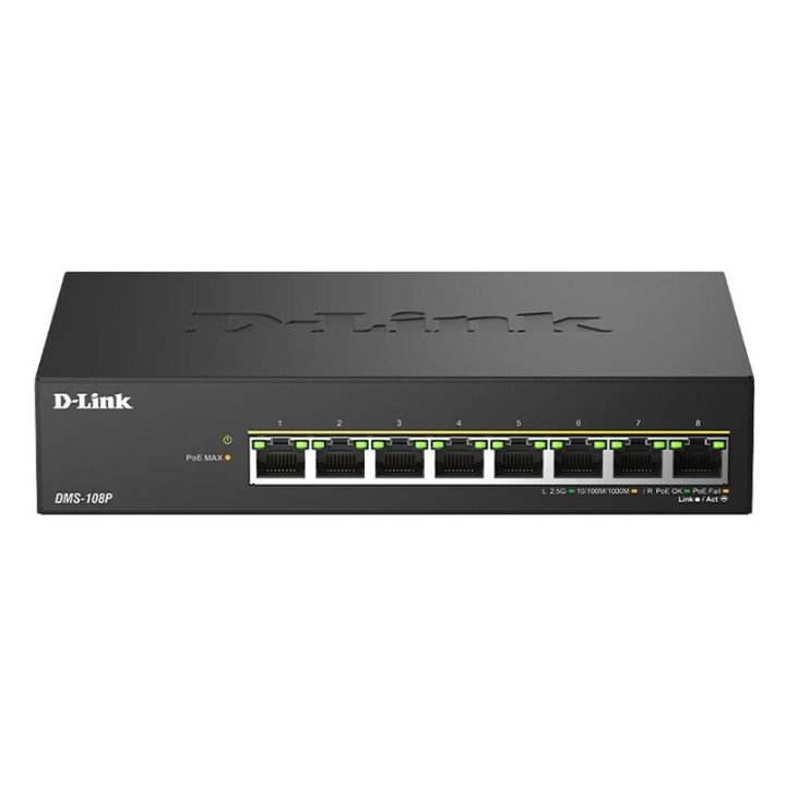D-Link DMS-108P/E switch não gerido 2.5G Ethernet (100/1000/2500)…