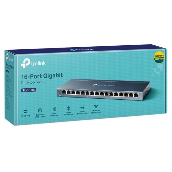 TP-Link TL-SG116 Unmanaged Gigabit Ethernet (10/100/1000) Black