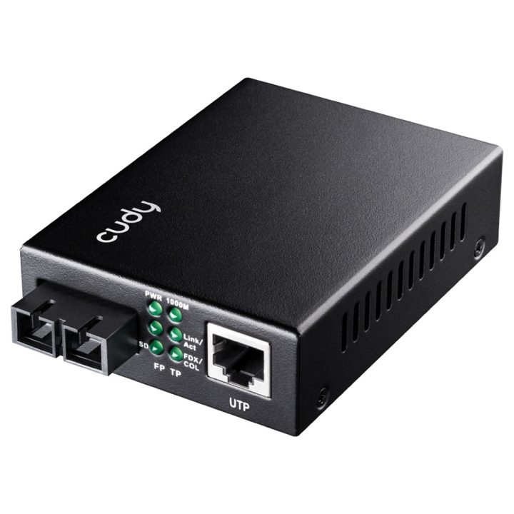 Cudy MC100GSA-20 1000 Mbit/s 1310 nm Single-mode Media Converter Black