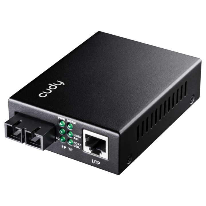 Cudy MC100GSA-20 1000 Mbit/s 1310 nm Single-mode Media Converter Black