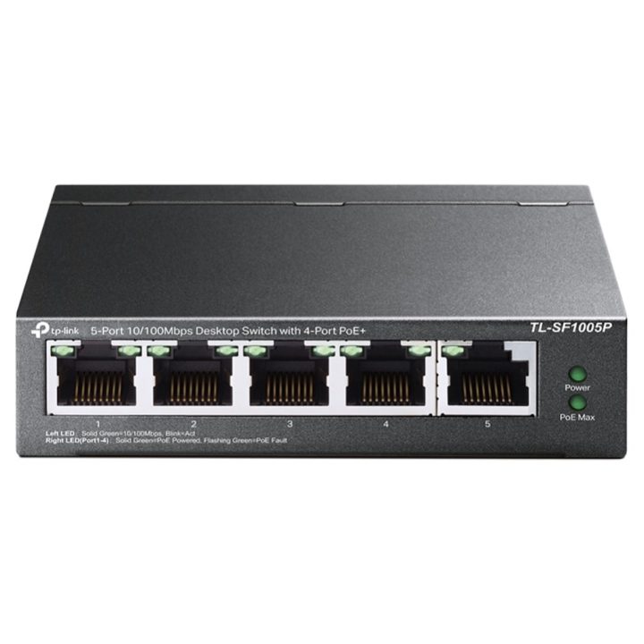 TP-Link TL-SF1005P Unmanaged Fast Ethernet (10/100) Power over…