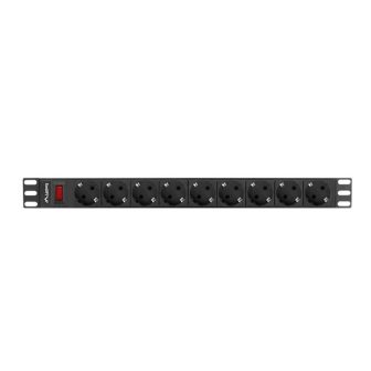 Lanberg 1U 16A 9x Schuko 19-inch Rack Power Strip 3m Black…