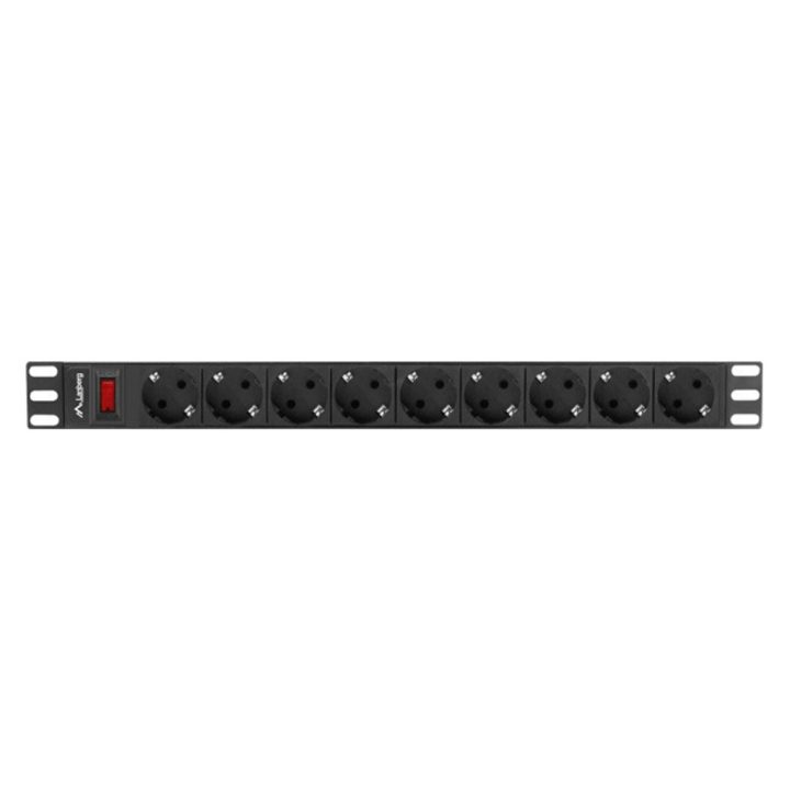 Lanberg 1U 16A 9x Schuko 19-inch Rack Power Strip 3m Black…
