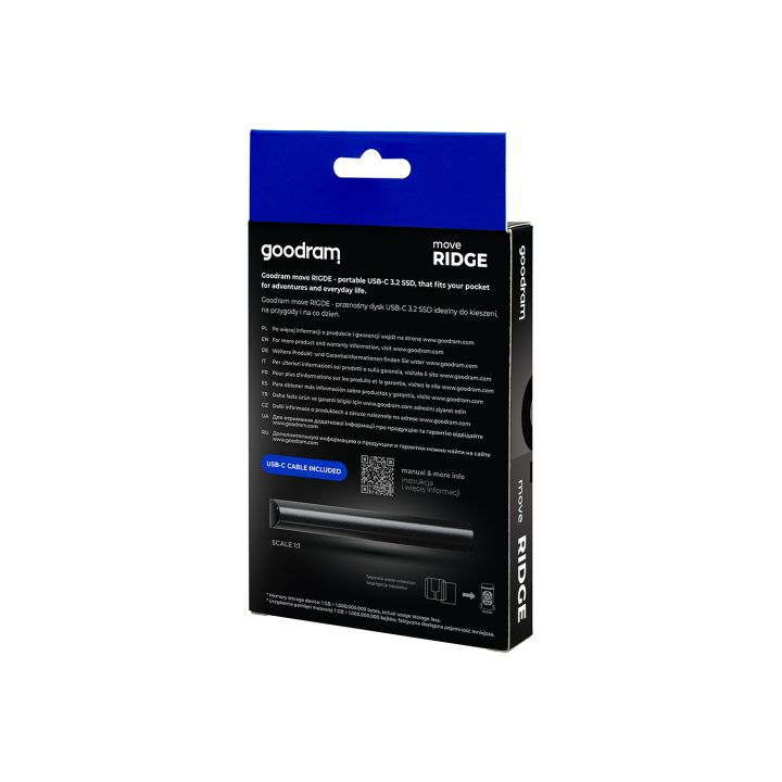 Goodram SSDR-GMRE-01T-K0 1 TB 3.2 Gen 2 (3.1 Gen 2) Black External…
