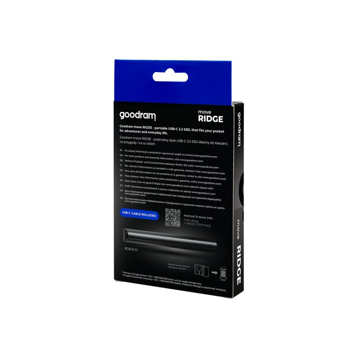 Goodram SSDR-GMRE-01T-K0 unidad externa de estado sólido 1 TB 3.2 Gen…